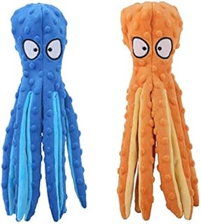 CPYOSN Dog Squeaky Toys Octopus - No Stuffing Crinkle Plush Dog Toys for Puppy Teething, Durable Interactive Dog Chew Toys for Small to Medium Dogs Training and Reduce Boredom, 2 Pack