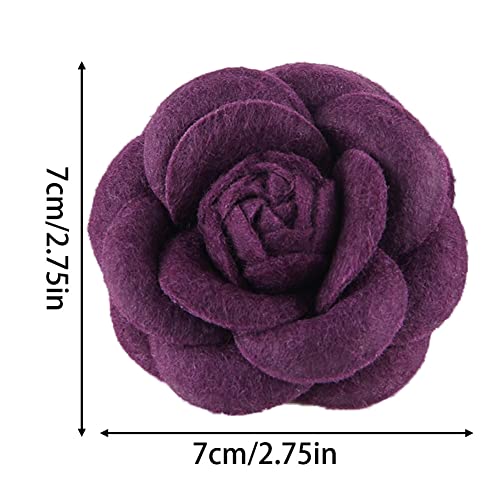 Image of Set of 6 Camellia Brooch Camellia Corsage Fabric Flower Hair Clip Artificial Flower Brooches Lapel Pin for Hat Bag Dress Suit, Exquisite Gifts for Women Girls Type 1