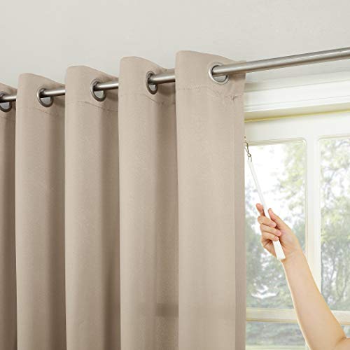 Sun Zero Barrow Energy Efficient Grommet Sliding Patio Door Curtain Panel, 100" X 84", Stone #TOP1