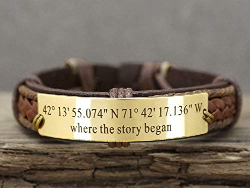 Custom Coordinates Bracelet For Men, Personalized Quote Engraved Where The Story Began, In Memory Of A Meaningful Place, Gift For Him #TOP3