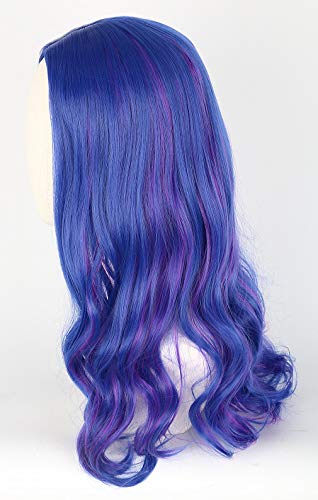 Topcosplay Kids wig for Girls Blue and Purple Wig Halloween Costume Cosplay Wig Long Wavy