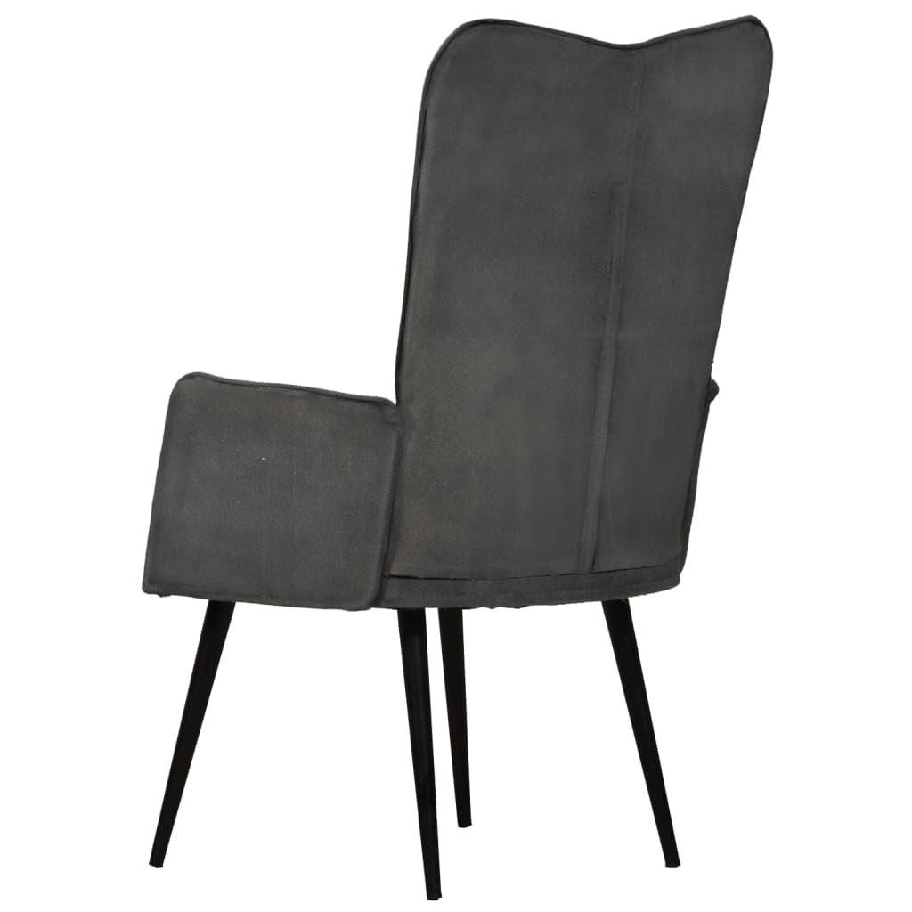 Lesesessel Armlehnensessel Loungesitz Fernsehsessel Ohrensessel Schwarz Canvas für Büro Schlafzimmer Leseecken
