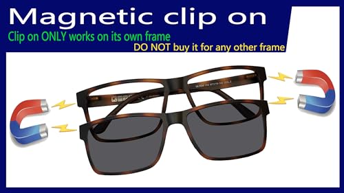 Circleperson Clip on Sunglasses for Men Magnetic glasses 2 in 1 Polarized Big Size 57-16-142…2