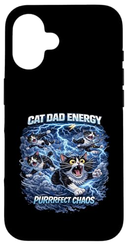 Cat Dad Energy Quote, Cat Dads Cat Humor Fathers Felines �X�}�z�P�[�X iPhone 16 �p