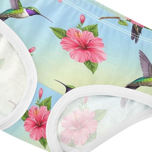 Girls Underwear Toddlers 2t Cotton Girl Panties Cute Cartoon Briefs Girls Undies Colorful Hummingbirds Pink Hibiscus4