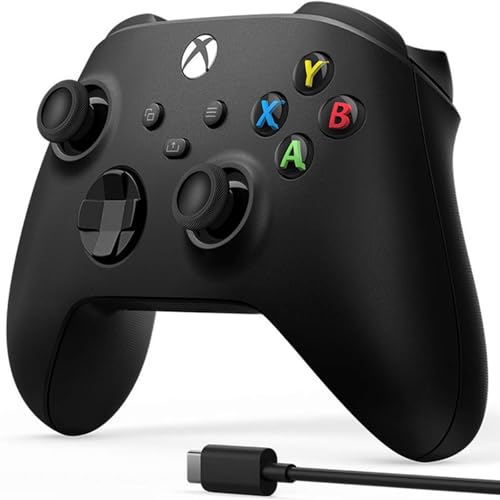 Image of Microsoft Xbox Wireless Controller w /USB-C Cable for PC, Carbon Black, 1V8-00001 (2-Pack)