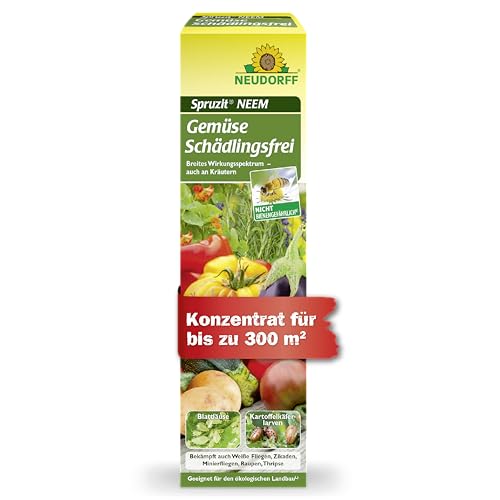Neudorff Spruzit NEEM GemüseSchädlingsfrei – Konzentrat zur Bekämpfung von Schädlingen wie Blattläuse, Trauermücken und Raupen an Gemüse und Kräutern, 75 ml