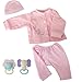 EKOKIZ Reborn Baby Dolls Clothes Girl Lovely Baby Clothes with Pink Hat 17-22 Inches Baby Alive Clothes and Accessories for Reborn Baby Dolls Girl