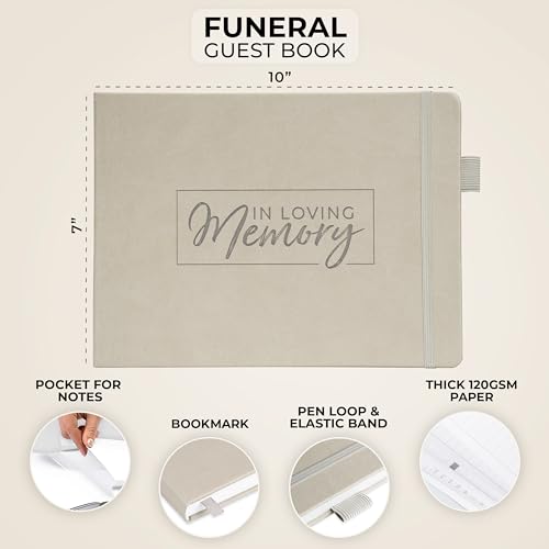 Image of Clever Fox Funeral Guest Book for Memorial Service w /Address, Foggy Alps