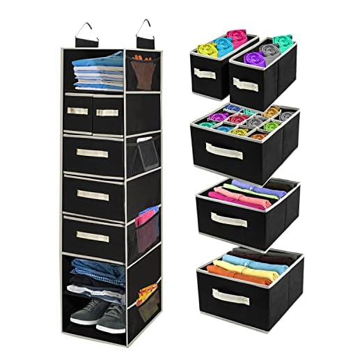 Tidy Zebra Hanging Closet Organizers with Drawers and Storage Shelves, Great Clothes Organizer for Closet, RV Storage, Perfect Organization for College Dorm Room Essentials for Guys, Girls Dorm Room