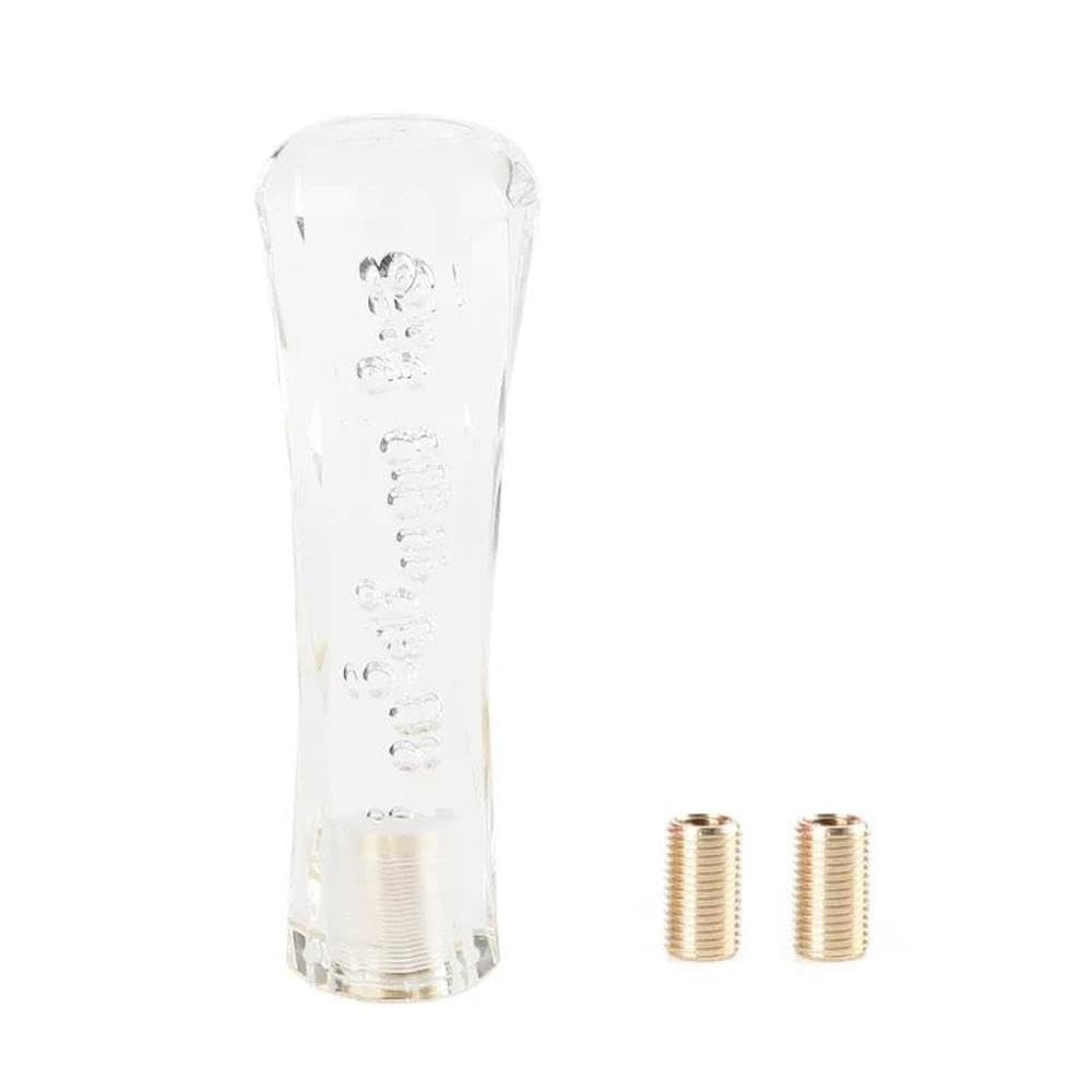 HYASDBWE 15cm Car Resin Auto Manual Gear Shift Knob Shifter Head Stick Crystal Transparent Bubble Replacement Handle Lever MT AT Gear Shifter Parts(White)