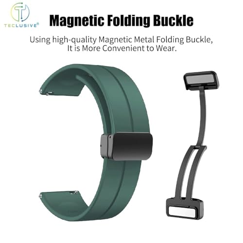 Image of LORENZ Silicone 22mm Replacement Watch Strap with Adjustable Magnetic Lock Feature