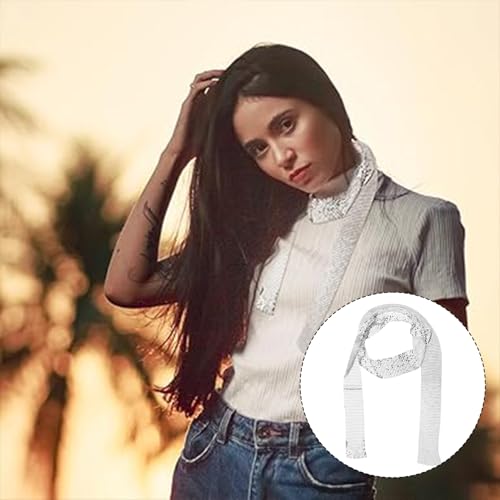 Diffaxy Bufanda Plateada con Lentejuelas Metálicas, Bufanda Larga y Estrecha para Mujer, Accesorios de Disfraz para Niñas, Fiesta Nocturna, Boda - imagen 7