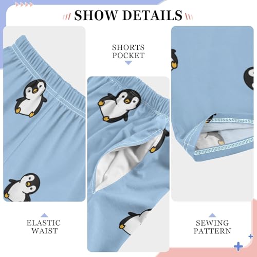 ZZKKO Cute Penguin Cartoon Boys Pants for Kids Jogger Pants with Pockets S-XL4