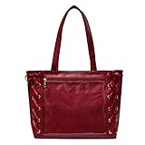 [Wowcarbazole] 痛バッグ 痛バ トートバッグ クリア a4 クリアバッグ ショルダー デコバッグ 鞄 レディース (A04.リボン・ワインレッド)