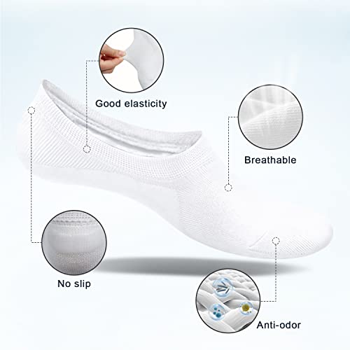 Image of SIXDAYSOX Womens No Show Socks - 4-8 Pairs, Low Cut, Non-Slip, Invisible Cotton Liner