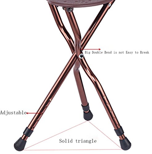 Cane Chairs For Adults,Cane With Seat Adjustable Folding Walking Cane Chair Stool With Led Light 3 Legs Cane Seat 400 Lbs Walking Stick Unisex For Elderly #TOP5