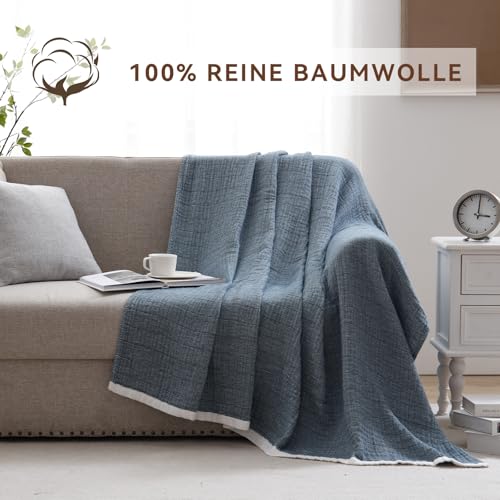 Couvre-lit d'été en mousseline 100 % coton haut de gamme SE SOFTEXLY