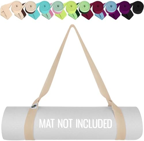 TECEUM Yoga Mat Strap – 30+ Colors – Adjustable Mat Holder Sling ...