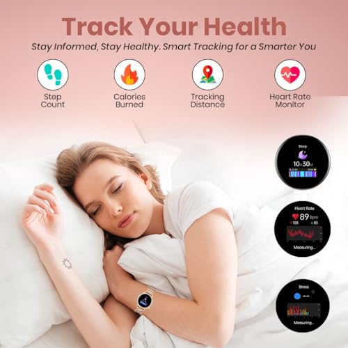 Image of GameSir Luxury Round Dial GEN 12 Smart Watch, 1.69 inch AMOLED Display, Water Rasistence, Bluetooth Calling, Multi Watch Faces & 100+Sports Mode, Smartwatch for Women,Girls & Men (Rose Gold)