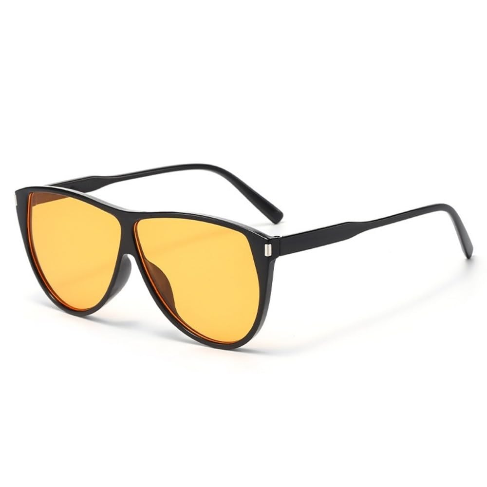 Minimalistische Retro-Sonnenbrille im Oversize-Stil mit farbigem Rahmen, einzigartigem Trend, UV-Schutz, klassischer Fahrbrille, Schwarz-Orange