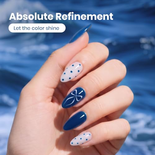 Image of Beetles Navy Blue Gel Nail Polish, 15ML Celestial Blue Gel Polish