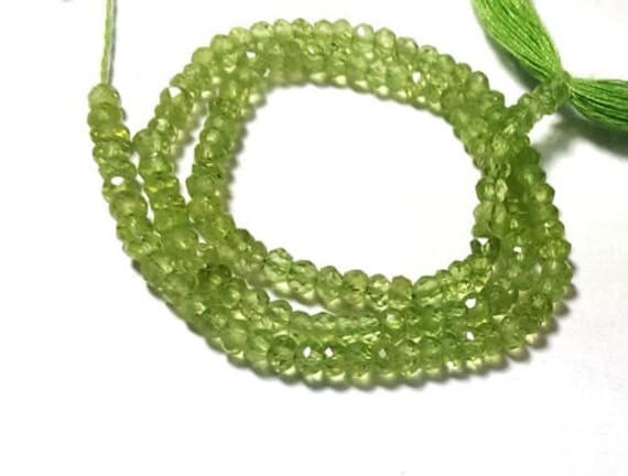 Péridot vert naturel 3-4mm pour réparer et personnaliser vos colliers en pierres