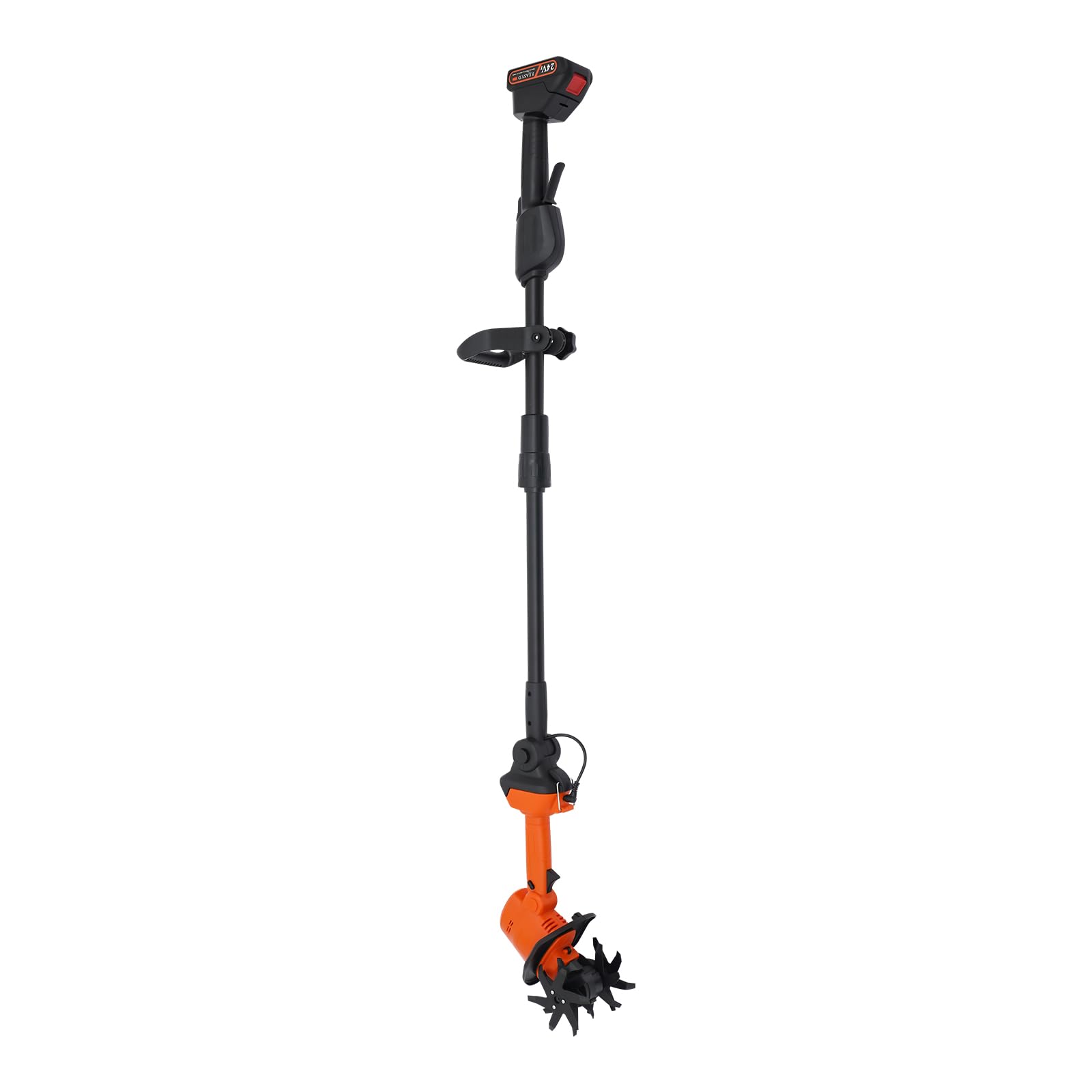 Azada eléctrica (550 W, 235 rpm, capacidad de batería de 5 x 1500 mAh, 10 cm de ancho y profundidad de procesamiento, dispositivo de mano / con mango, cuchillo de picar resistente)