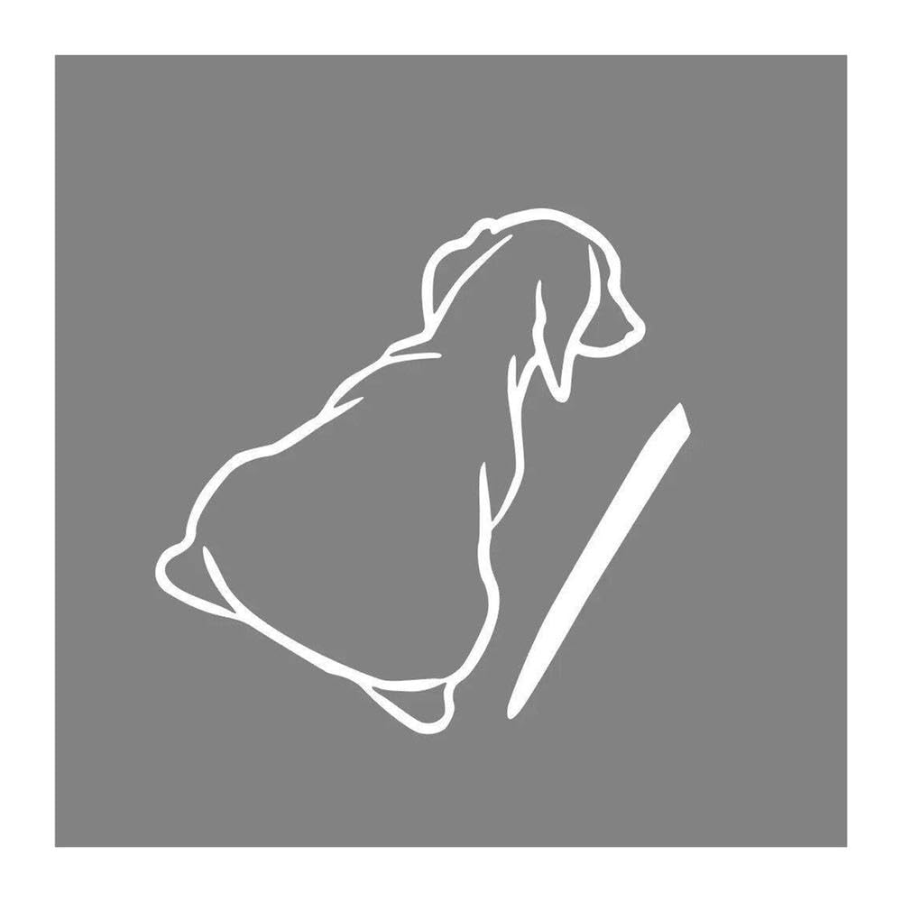 Dog Tail Car Stickers Vinyl Film Vehicle Windshield Decoration(Glossy White)