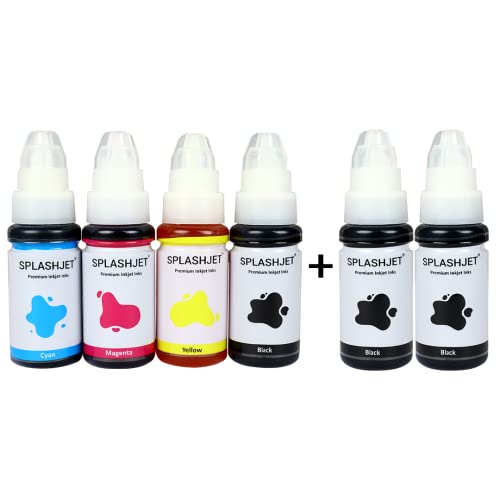 Image of Splashjet 790 Compatible Refill Ink for Canon Pixma G2010, G2000, G1010, G1000, G3010, G3000, G4010, G4000 Printer - (70gm x C /M /Y + 3PCS Black) Ink Bottle Set - 503088