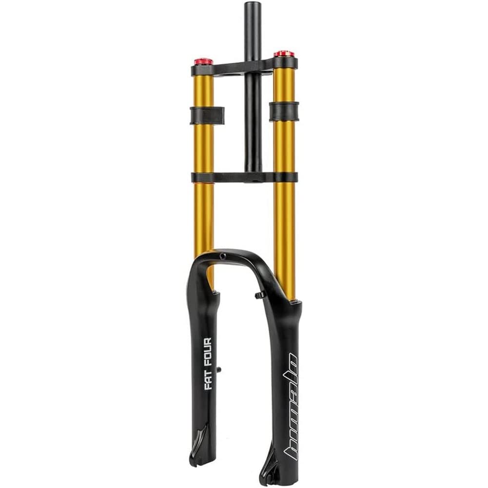 WIQUYBML Snow Bike Air Fork 20" Beach 135MM Magnesium Alloy Fat Suspension For 4.0 Tire 1-1/8" Double Shoulder Brake Bicycle QR Travel 110mm Adjustable Rebound