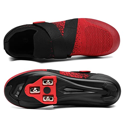 Unisex Cycling Shoes Compatible with Peloton Bike & SPD Indoor Road Riding Biking Bike Shoes with Delta Cleats Included for Men Women Red M12 by VikoViren - Image 6