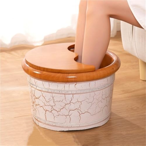 Balde de Madera para Remojar Pies con Tapa Pequeño