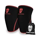 Gymreapers Knee Sleeves (1 Pair) Gym Bag - IPF Approved - Knee Sleeve & Compression Brace for Squats, Fitness, Weightlifting, and Powerlifting 7MM Sleeve Pair - For Men & Women (Red, Large)
