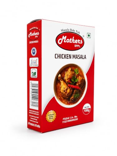 Image of MOTHERS SPPL Chicken Masala - 100gm Pack of 2 Natural Ingredients Hot & Spicy Blended Spice Mix Zero added Colours & Preservatives Non-Veg Masala Powder for Home
