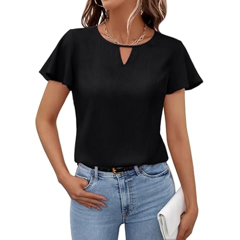 Dealmore Women's Round Neck Keyhole T-Shirt Cover