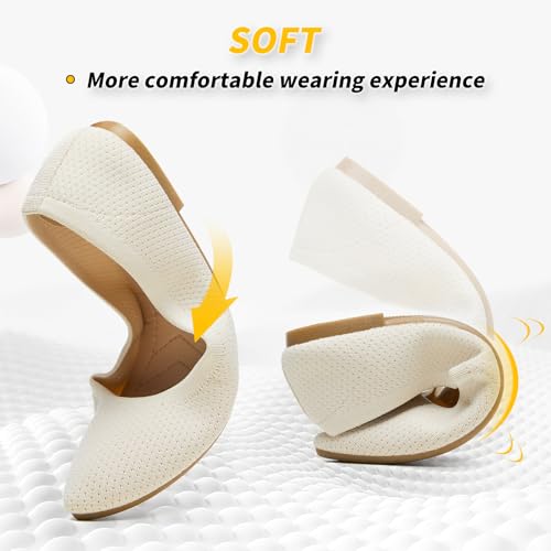 Image of BABUDOG Women's Mesh Flats Shoes Pointed-Toe Dress Shoes for Women Black Flats Comfortable Memory Foam Flats