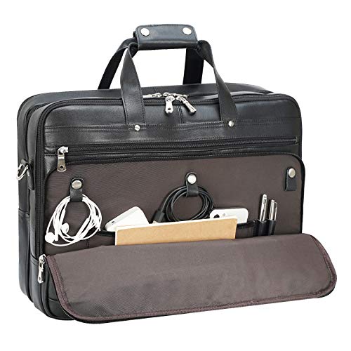 Polare X-Large 18" Full Grain Leather Briefcase For Men Business Travel Case Messenger Bag Fits 17.3" Laptop3