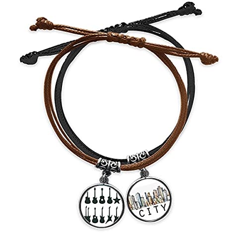 Bracelet guitare électrique vitalité en cuir véritable façon Sidi