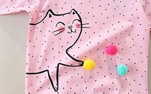 Image of Bumeex Girls Cotton Crewneck Cute Sweatshirts The Hedgehog and The Fox Pink 2-7T