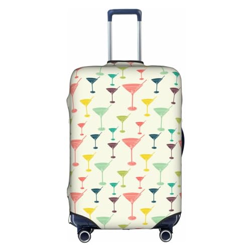 Generic Vintage Colorful Martini Glass Luggage Suitcase Cover, Stretchable Protection Luggage Stylish Suitcase Covers Small