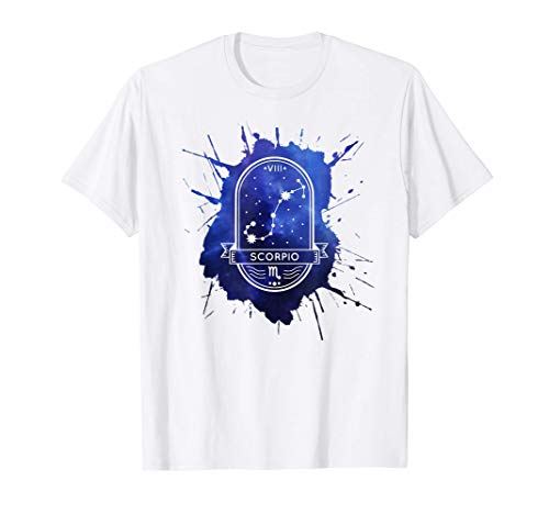 Scorpio Zodiac Sign Watercolor Constellation Scorpio Symbol Camiseta