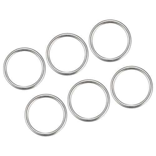 METALLIXITY 6Stk 316 Edelstahl O Ringe (25x3mm) Geschweißte Rund Ring - für Seile Hängeobjekte