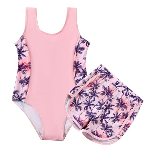 Image of DREAM BUS Toddler Girls One Piece Swimsuits with Boyshorts Little Girls Bathing Suit Summer Swimwear for 18M-6Y