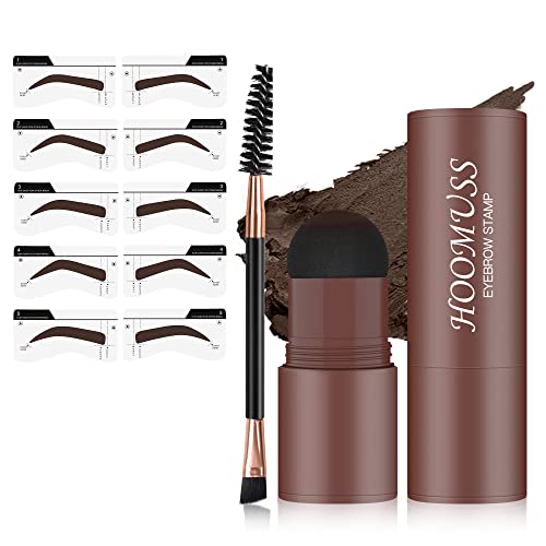 Eyebrow Stamp Kit Brow Stencil For Perfect Brows With 10Pc Eyebrow Stencils, Waterproof Eye Brow Pomade Long Lasting Brow Makeup, Pigmented & Easy To Use (Brown) #TOP5