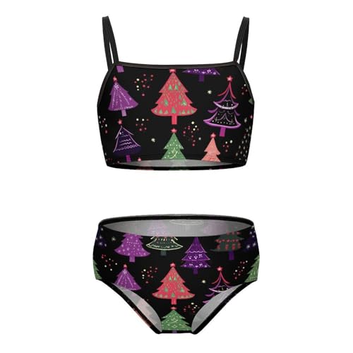 Christmas Tree Girls Swimsuits Two Piece Bikini Sets Beach Sport Swimwear Bathing Suit
