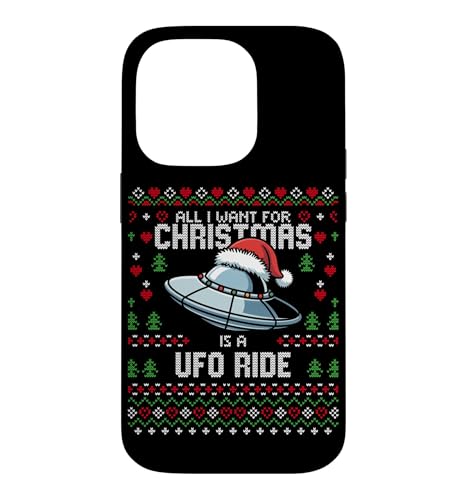 Alien UFO Ride Abduction �N���X�}�X �A�O���[�N���X�}�X�Z�[�^�[ �X�}�z�P�[�X iPhone 14 Pro �p