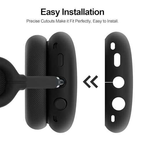 Image of Tobfit Silicone Case for AirPods Max Headphones - Anti-Scratch Cover for Earcups & Headband, Soft & Sweat-Resistant Skin for Apple AirPods Max