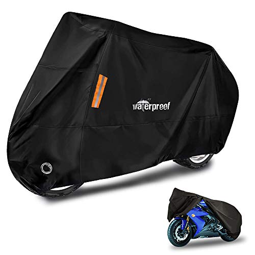 Motos, DVD Dasking Funda para Bicicleta Moto Impermeable al Aire Libre Cubierta Resistencia al Agua Protección contra Polvo Viento UV Sol con Orificio de Bloqueo...