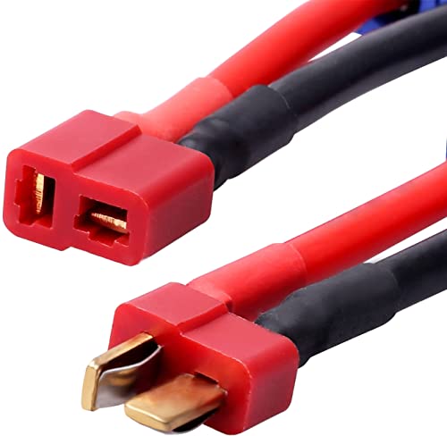 Youme 4Pcs Ec5 To Deans T Male Female Plug Connector Adapter Conversion Cable Wire For Rc Lipo Battery Balance Charger Rc Car Truck Boat Motor Controller Esc #TOP7